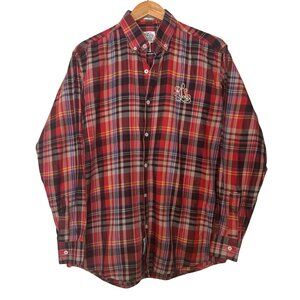 RRL Ralph Lauren Plaid Button-Down Shirt – Red Tartan Custom Fit, XXL